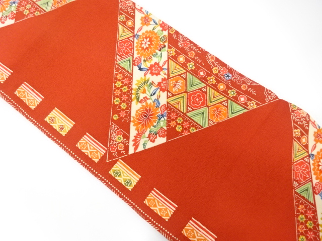 縮緬地切り嵌め風花模様名古屋帯